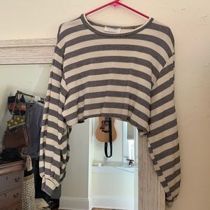 American Threads • Stripe Crop Top • Size S